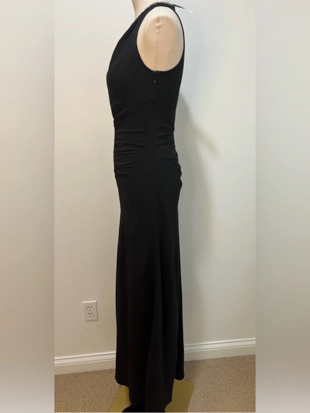 J.Crew Collection Full-length embellished ruched dress in black - Picture 7 of 9